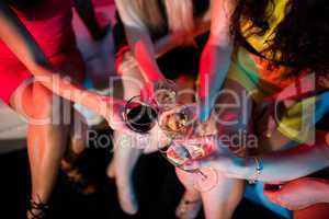 Group of friends toasting glass of champagne