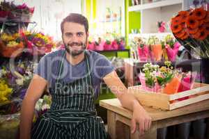 Male florist at his flower shop