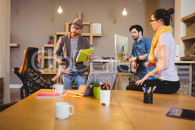 Team of graphic designers having a meeting