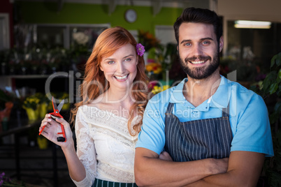 Portrait of couple standing and smiling