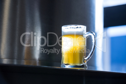 Close-up of beer pint