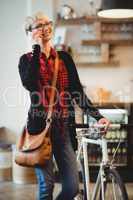 Young woman talking on mobile phone