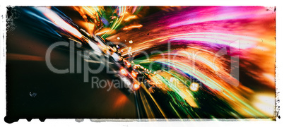 Horizontal wide vivid vibrant speed highway abstraction postcard