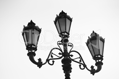Horizontal vintage Moscow street lamps background