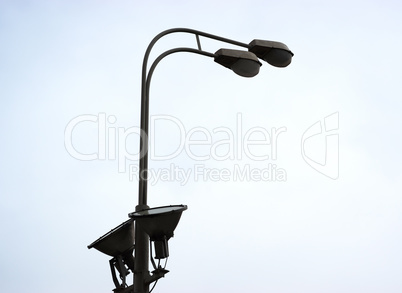 Industrial Moscow street lamp background