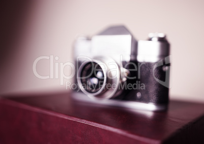 Vintage camera bokeh background