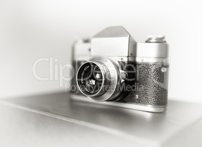 Vintage camera bokeh background