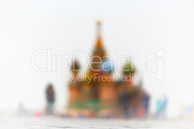 Horizontal pale Saint Basil's Cathedral bokeh background