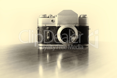 Vintage camera bokeh background