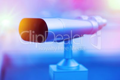 Horizontal binoculars with light leak bokeh background