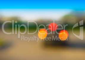 Horizontal car back lights bokeh background