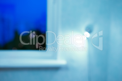 Horizontal indoor interior with window bokeh background