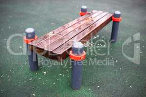 Diagonal sport bench bokeh background