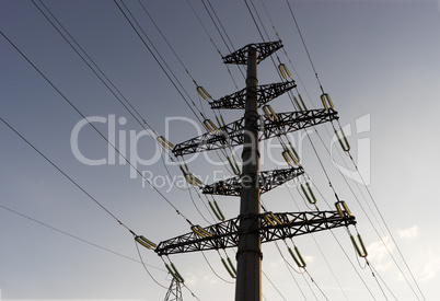 Horizontal city power lines background