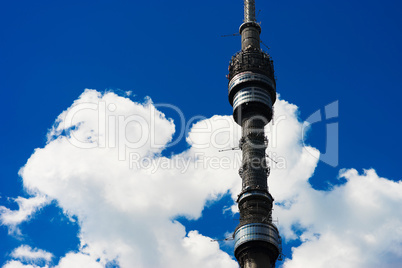 Vertical Moscow television tower background