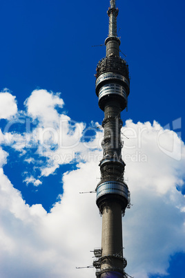 Vertical Moscow television tower background