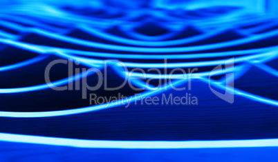 Horizontal vivid blue abstract tidal waves background backdrop
