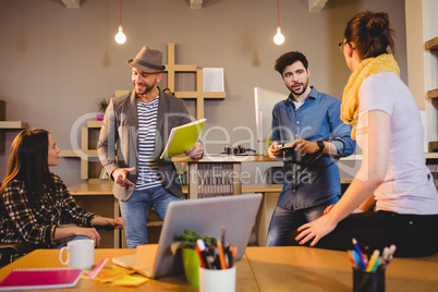 Team of graphic designers having a meeting