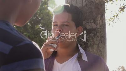 2-Slow Motion Teenager Boy Smoking E-cig Electronic Cigarette