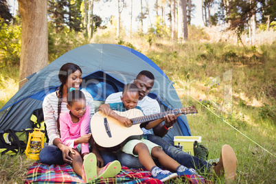 Happy family enjoying together