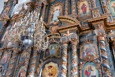 beautiful iconostasis in church