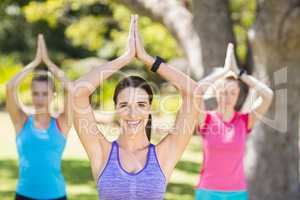 Beautiful young women exercising