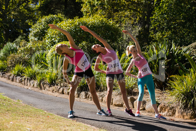 Young athlete women exercising