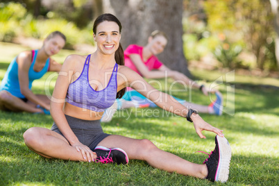 Beautiful young women exercising