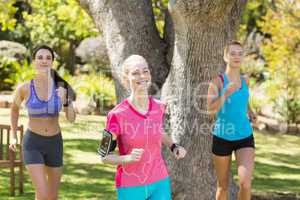 Fit women warming up standing