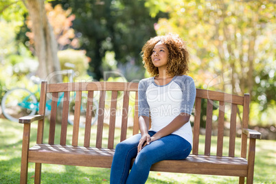 Woman sitting on the bench