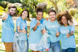 Group of volunteer having fun