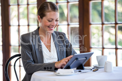 Woman using a tablet