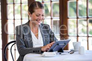 Woman using a tablet