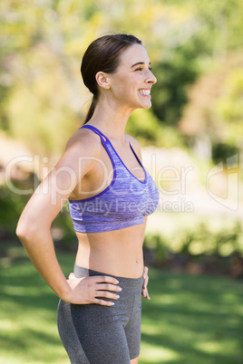 Beautiful young woman exercising