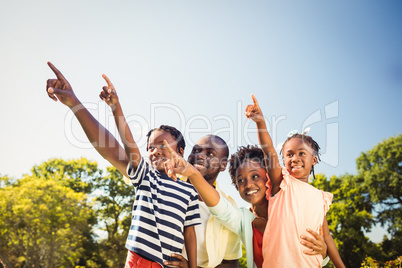 Happy family posing together