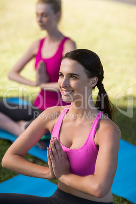 Woman practicing yoga