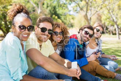 Group of friends posing together