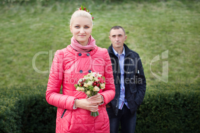 The guy and the girl on walk