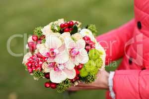 Stylish rich bouquet with red berries