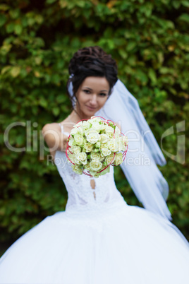 Happy bride in wedding day