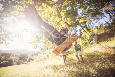 Happy family enjoying together