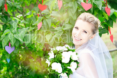 Bride blonde in nature