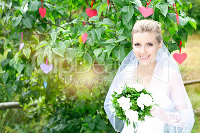 Bride blonde in nature