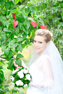 Bride blonde in nature