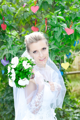 Bride blonde in nature