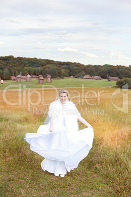 Bride blonde in nature