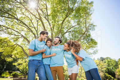 Group of volunteer having fun