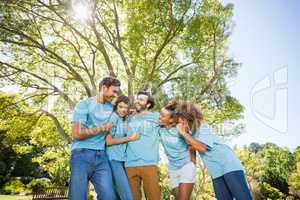 Group of volunteer having fun