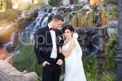 Beautiful bride and groom. Just merried.