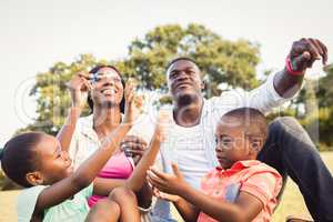 Happy family enjoying together